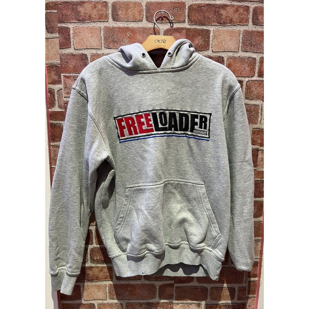 FreeLoader Mens Size M Solid Gray Long Slv Casual Graphic Hoodie‎ W/ Pockets